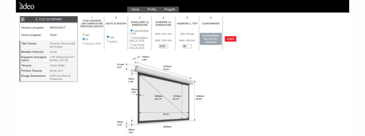 Immagine schermo Adeo Screen combinazioni e varianti